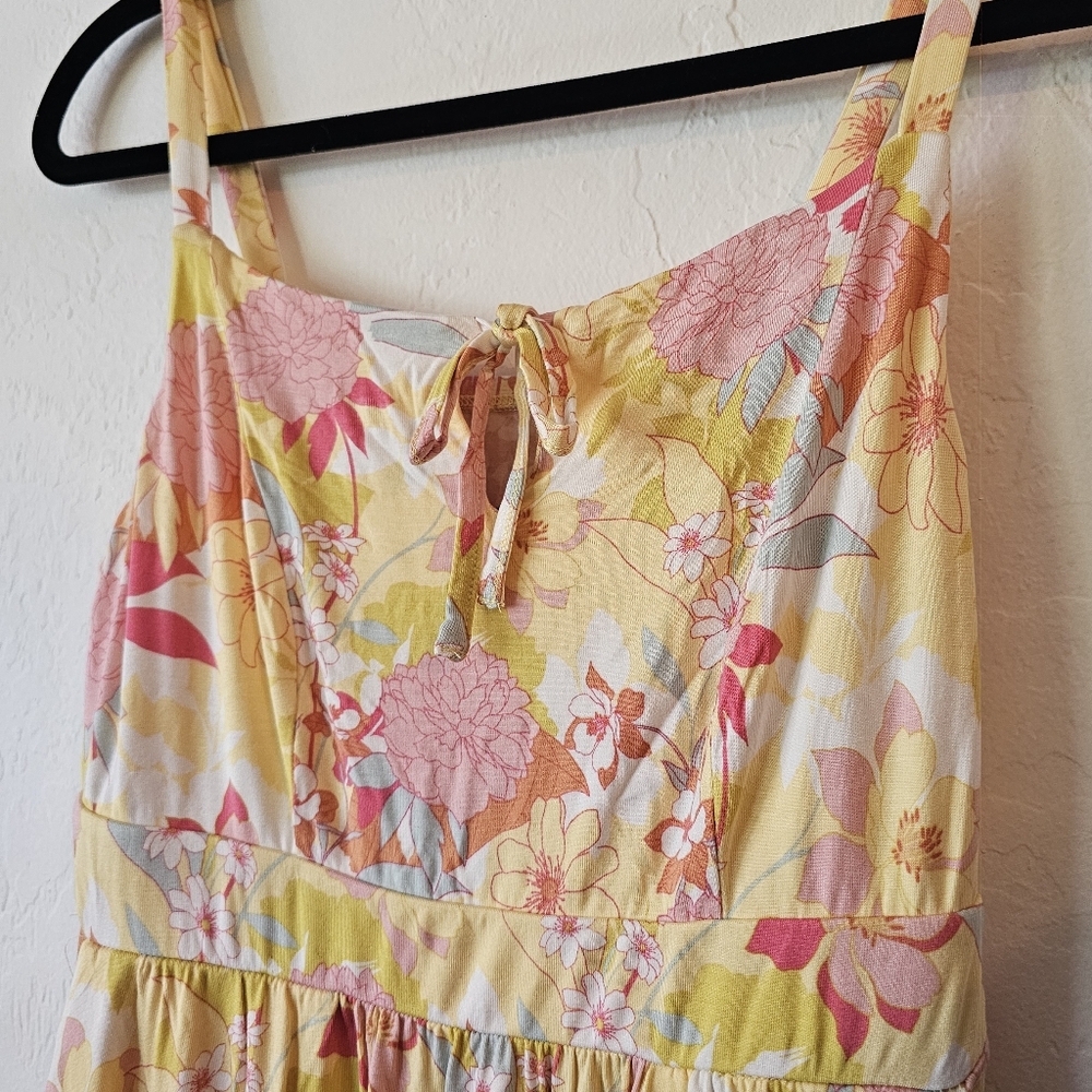 Torrid Yellow and Pink Floral Midi Dress - Picture 3 of 10